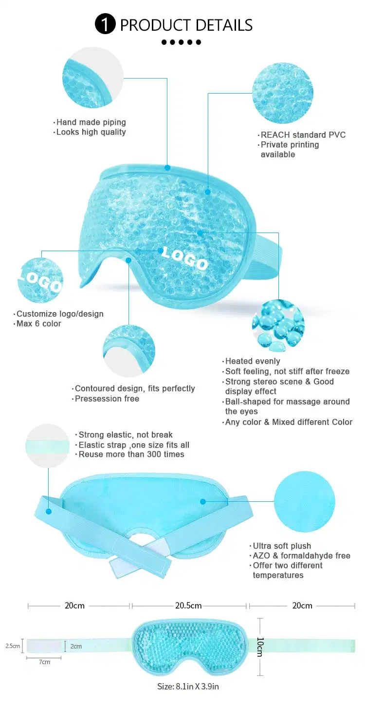 Reusable Sleeping Anti-Stress Fatigue Cold Therapy Cooling Gel Bead Eye Mask