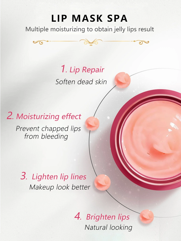 Wholesale Sleeping Lips Care Hydrating Moisturizing Exfoliating Pink Plumping Collagen Lip Mask