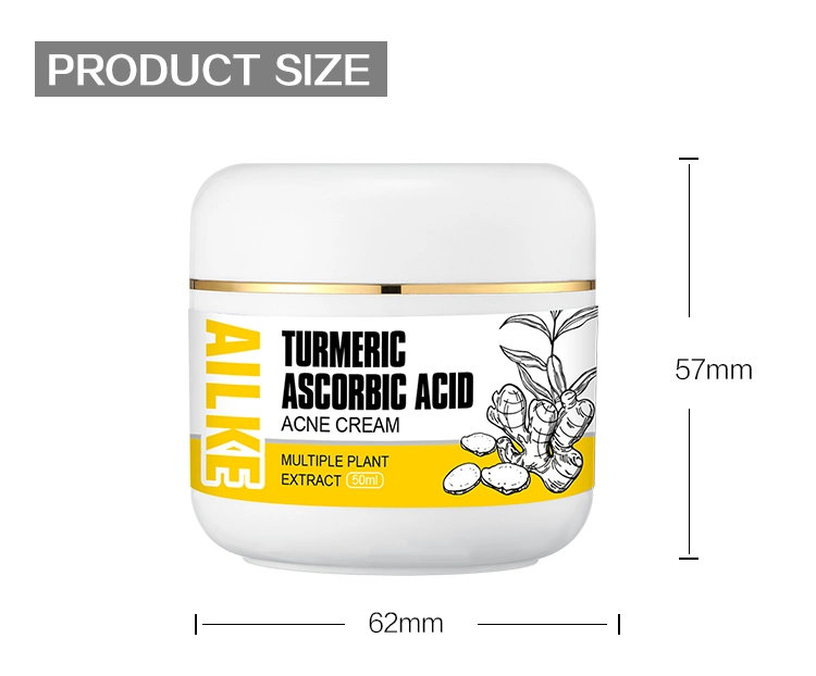 Ailke Popular Tumeric Ascorbic Acid Remove Papules Moisturizing Cleansing Face Facial Cream for Glowing Skin