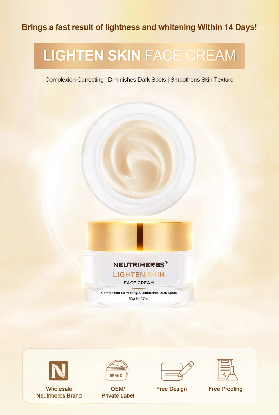 Wholesale Natural Remove Dark Spots Smoothing Brightening Face Skin Whitening Cream