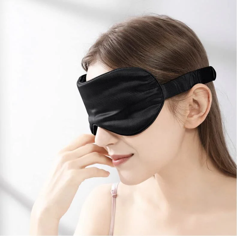 Silk Eye Mask Printing Blackout Breathable Lunch Break Sleep Travel