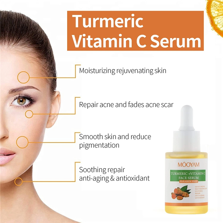 OEM Supplier Beauty Anti Wrinkles Vitamin C Hyaluronic Acid Anti Acne Hydrating Brighten Skin Care Turmeric Face Serum
