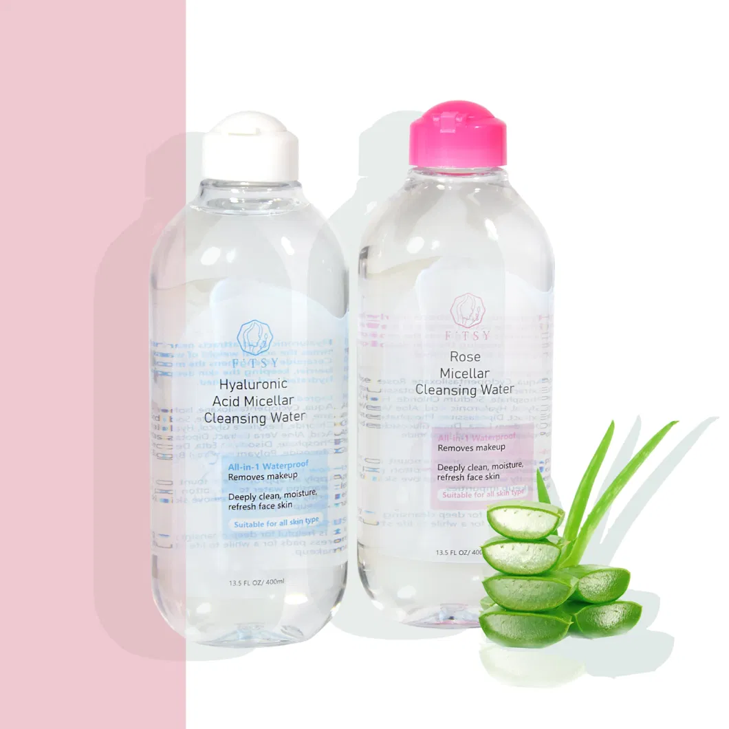 High-Quality Factory Price Gentle Aloe Vera Deep Cleansing Makeup Remover Water Hyaluronic Acid for Face and Eye Custom