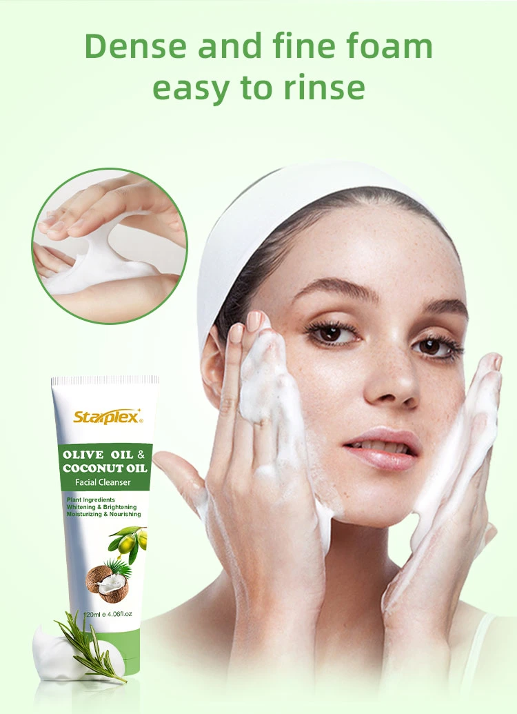 Starplex or Custom Logo Organic Olive Oil Skin Moisturizing Facial Foam Coconut Oil Cleanser Face Wash