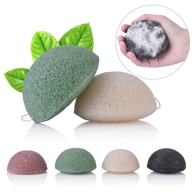 Konjac Sponge Facial Cleansing Bamboo Charcoal Sponges Face Cosmetic Remover Soft