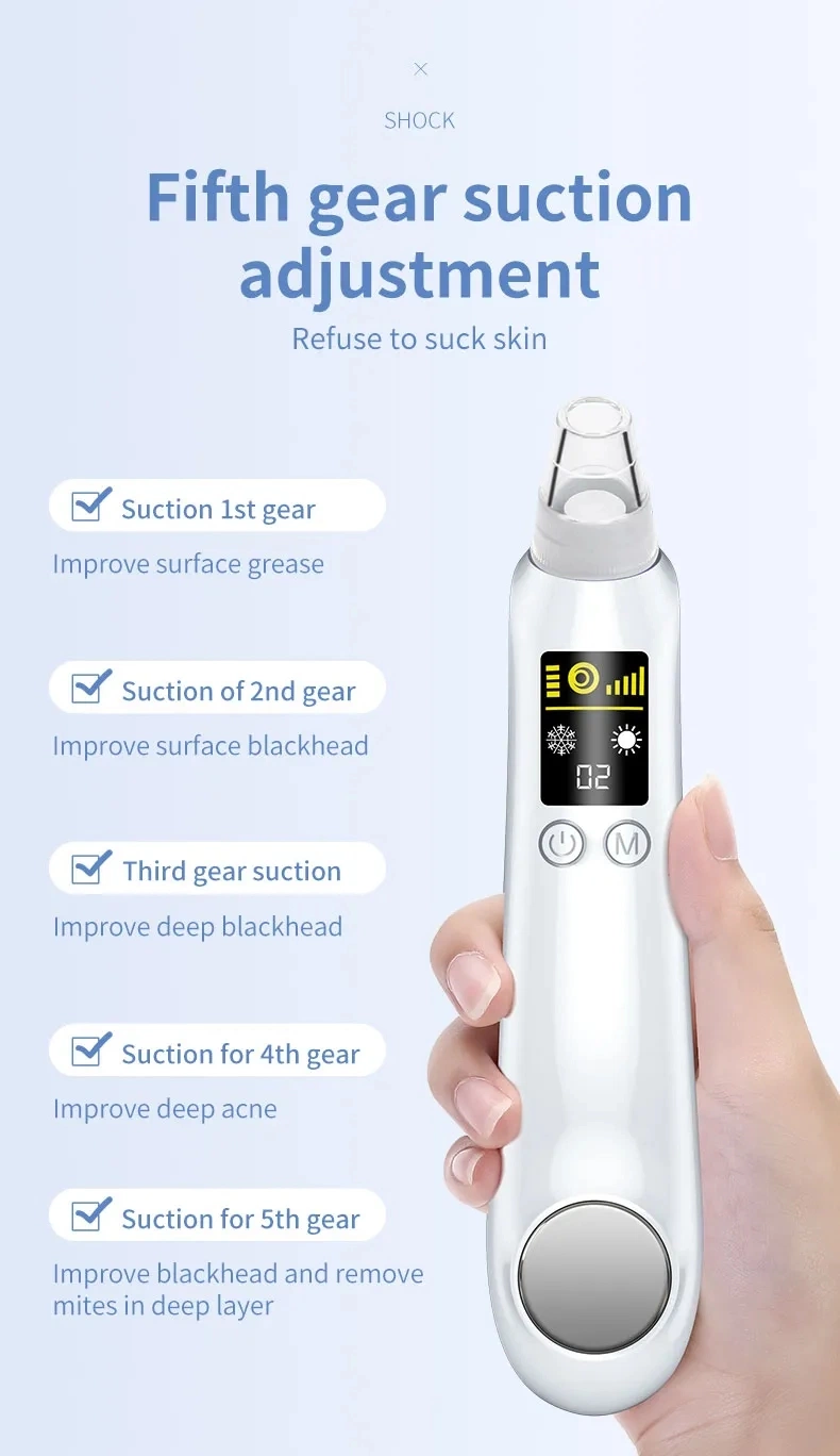 Warm Cooling Pore Cleaning Tool Facial Blackhead Cleansing Instrument Exfoliating Peeling Hot Cold Vacuum Blackhead Remover