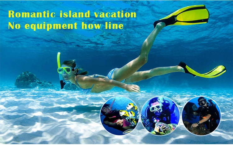 Yellow Wide Angle Detachable Frame Tempered Glass Diving Mask