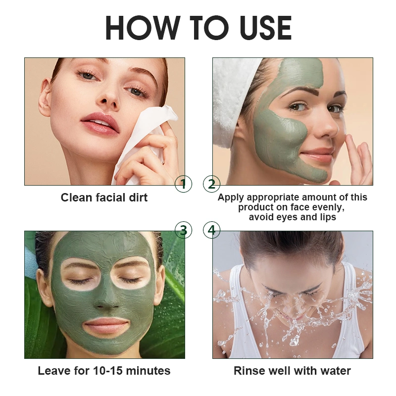 OEM Natural Face Cleansing Mud Mask Clear Pore Remove Blackheads Pore Face Cleaner Clay