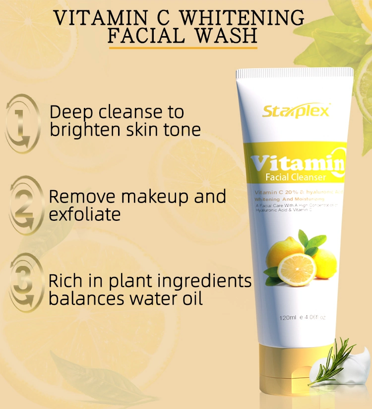 Private Label Starplex Custom Oily Skin Whitening Hydrating Natural Facial Cleanser Vitamin C Face Wash