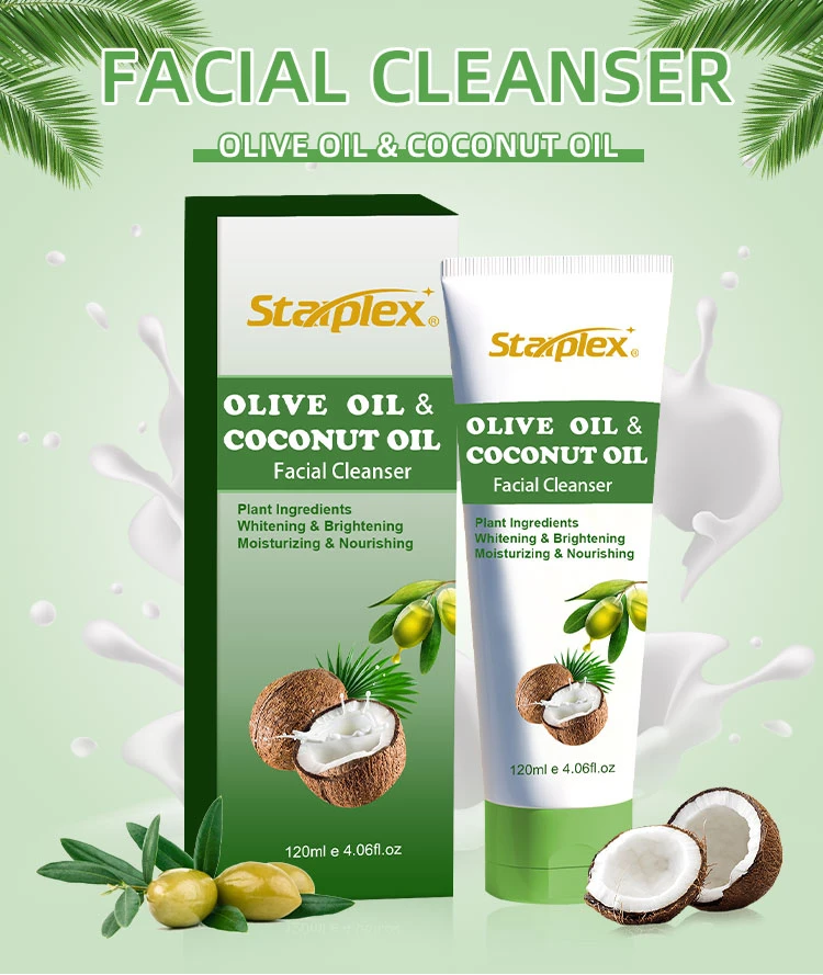 Starplex or Custom Logo Organic Olive Oil Skin Moisturizing Facial Foam Coconut Oil Cleanser Face Wash