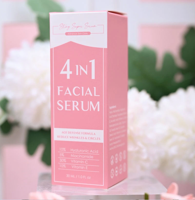 Private Label Skin Care 4 in 1 Face Serum 30% Vitamin C with Ha Niacinamide Ve Serum Anti Aging Hydrating Whitening Skin Serum