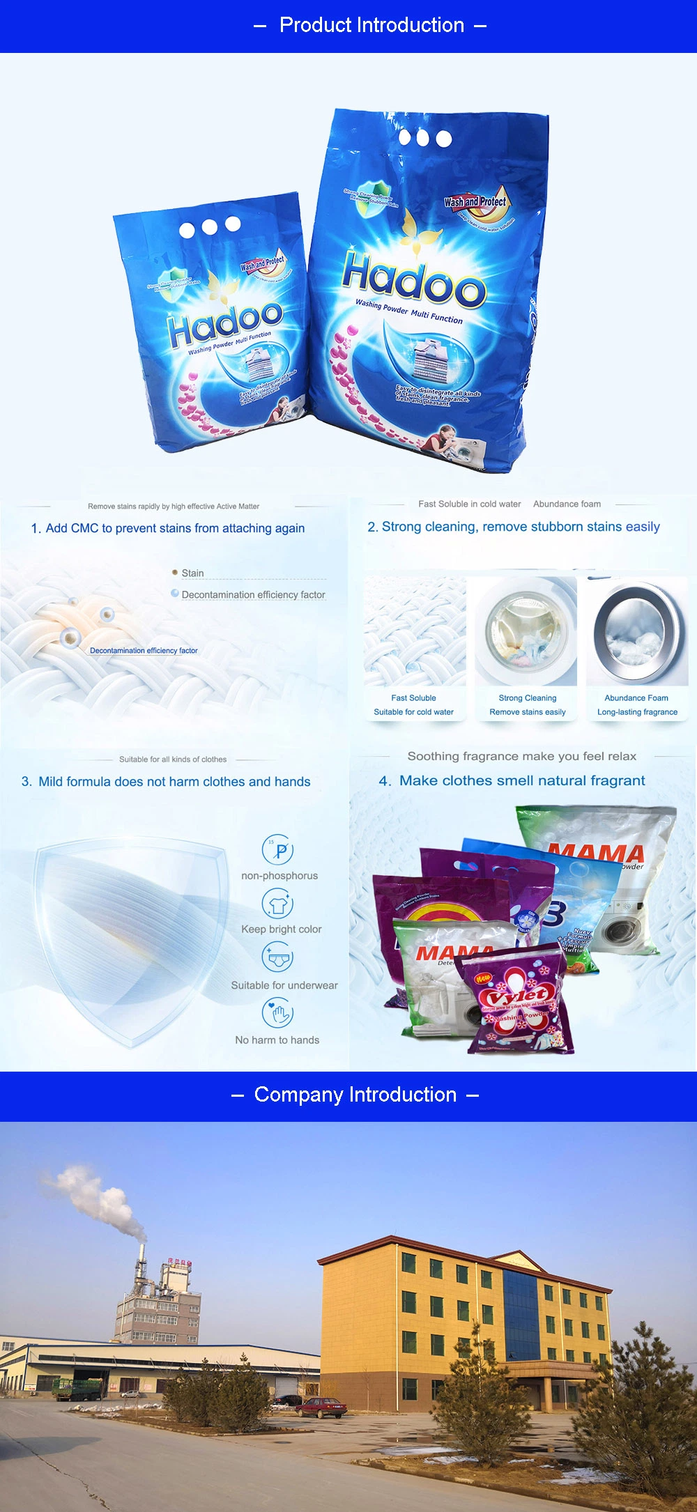 Factory OEM Detergent High Foam Cheap Price Washing Powder