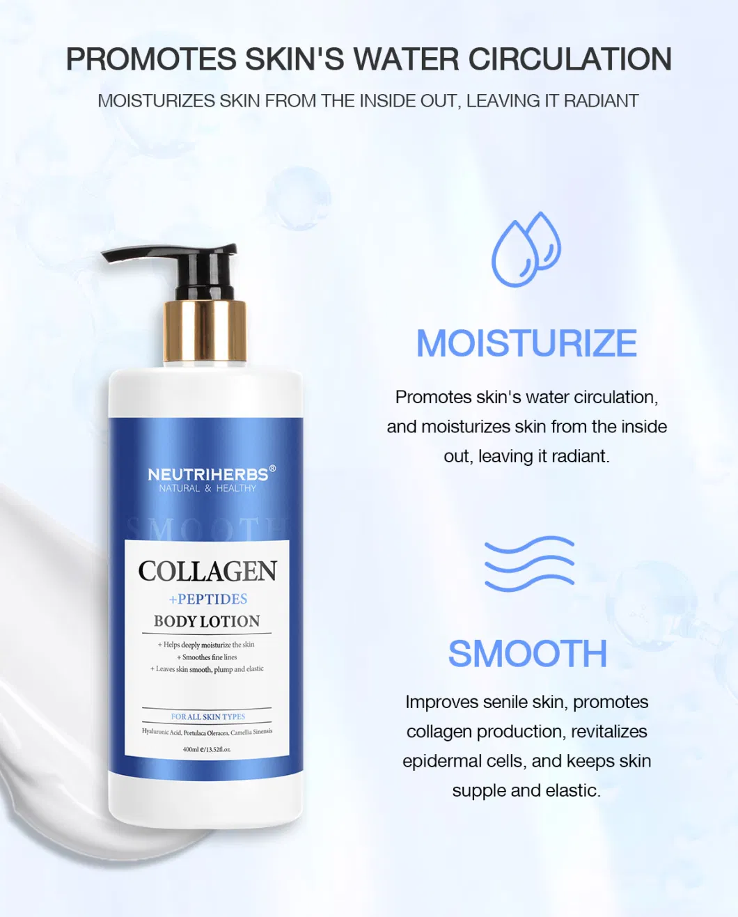 OEM Beauty Illuminating and Firming Repair Collagen Body Lotion