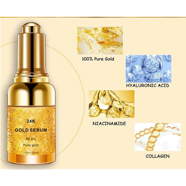 OEM/ODM 24K Gold Essence Brightening Hydrating Moisturizing Face Serum