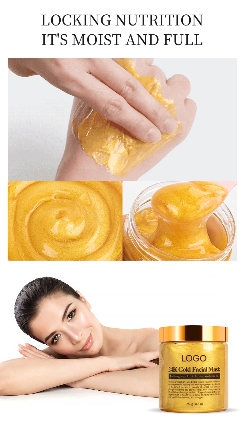 Customized Wrinkle and Moisturizing Facial Powder Skin Care 24K Gold Collagen Cosmetics Face Mask