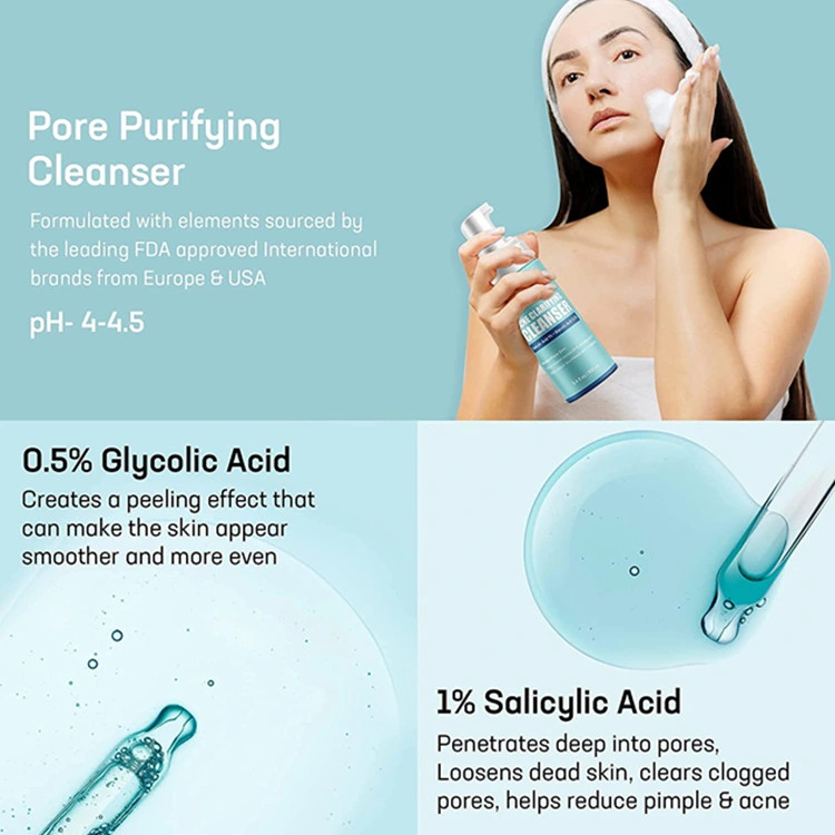 OEM Advanced Oily Skin Salicylic Acid Face Wash Acne Clarifying Cleanser
