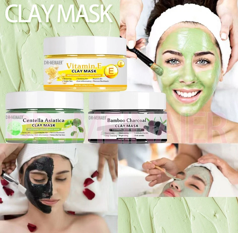 Online Wholesale in Stock Custom Logo Natural Facial Mud Clay Mask Whitening Skin Care Anti Acne Wrinkle Cleansing Spots Hydrate Face Mask Cream