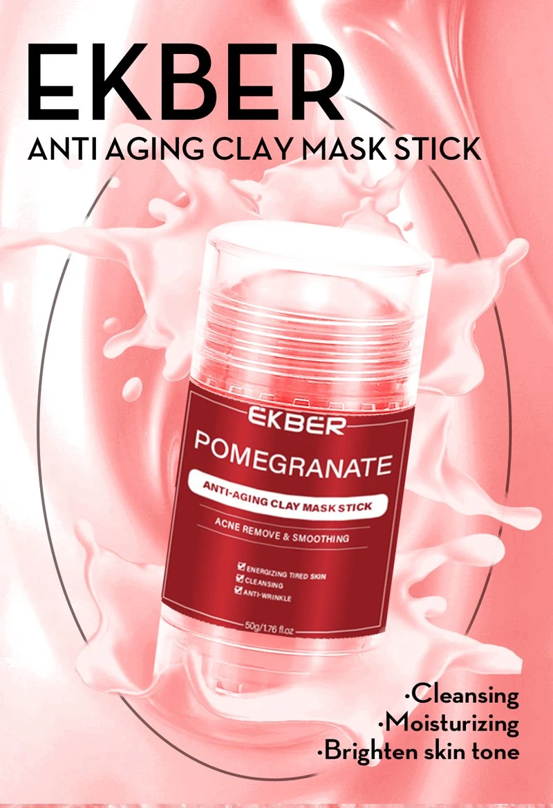 Low MOQ Pomegranate Brightening Anti-Aging Whitening Clay Mud Mask Stick