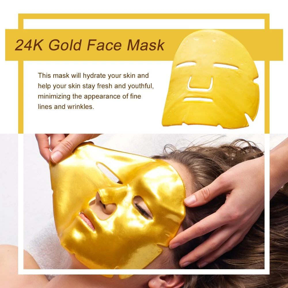 Top Skin Care 24K Gold Crystal Whitening Hyaluronic Acid Sheet Mask
