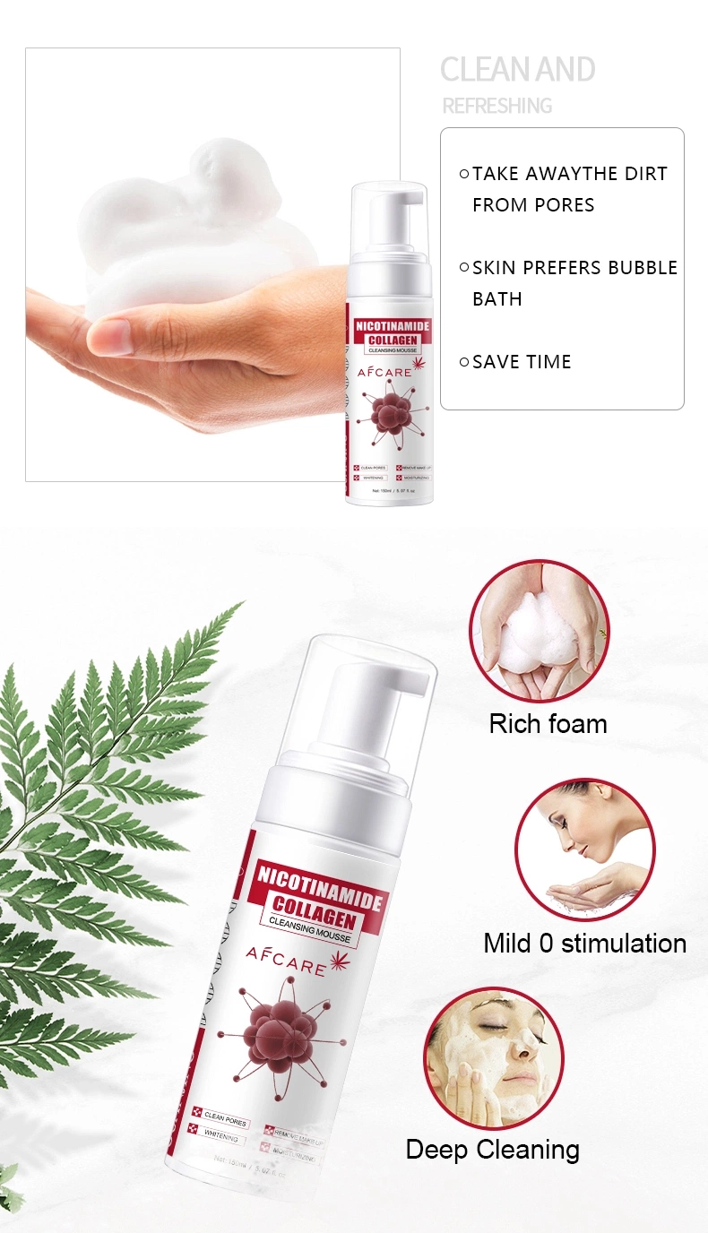 New Arrival Private Label Organic Amino Natural Face Cleanser Acid Facial Wash Bottle Foam Cleanser