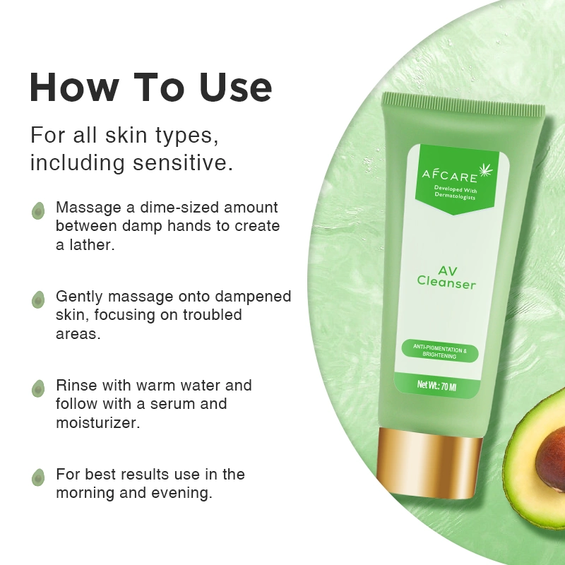 Face Care Avocado Hydrating Cleanser Face Wash Acne Treatment Foam Facial Cleanser