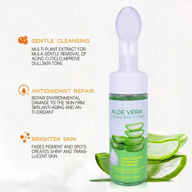 Private Label Vitamin C Foam Face Wash Turmeric Aloe Green Tea Coconut Bubble Facial Cleanser for Skin Care