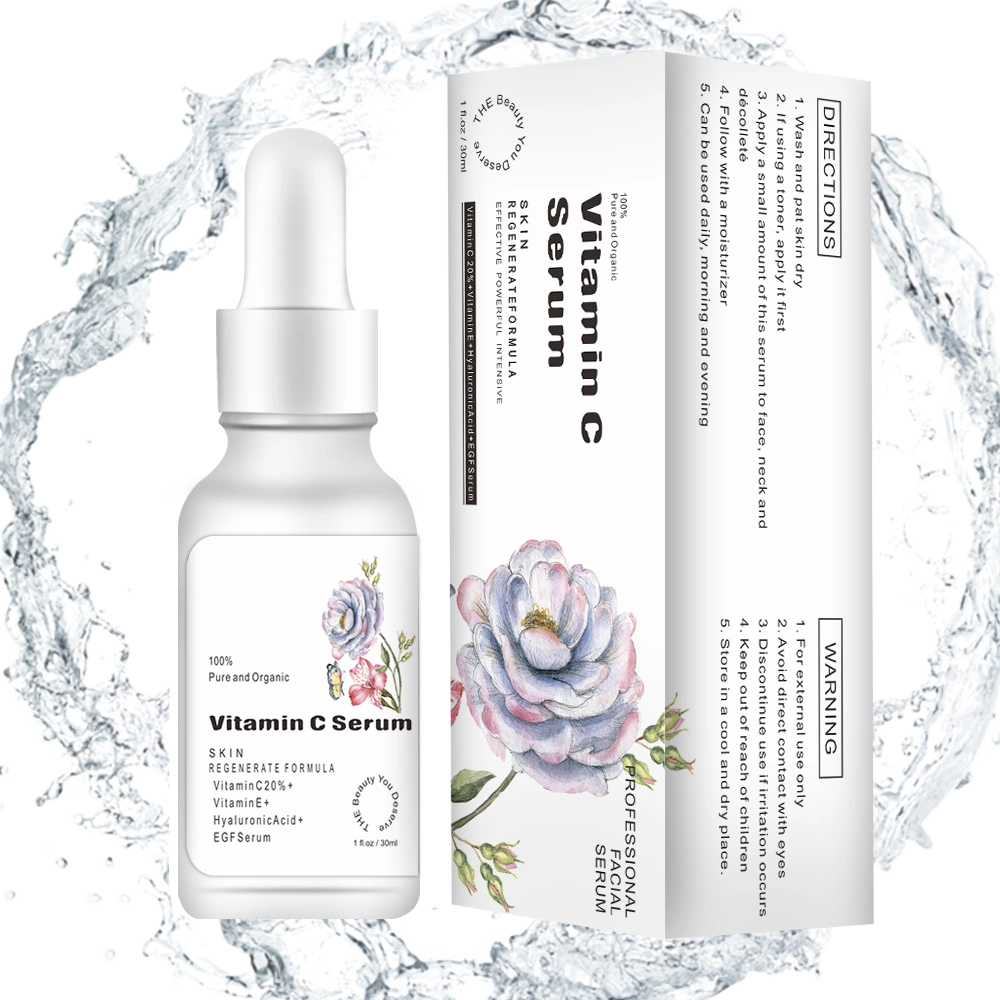 Natural Vegan Vitamin C Face Serum Private Label Skincare Facial Anti Aging Brightening Organic Serum