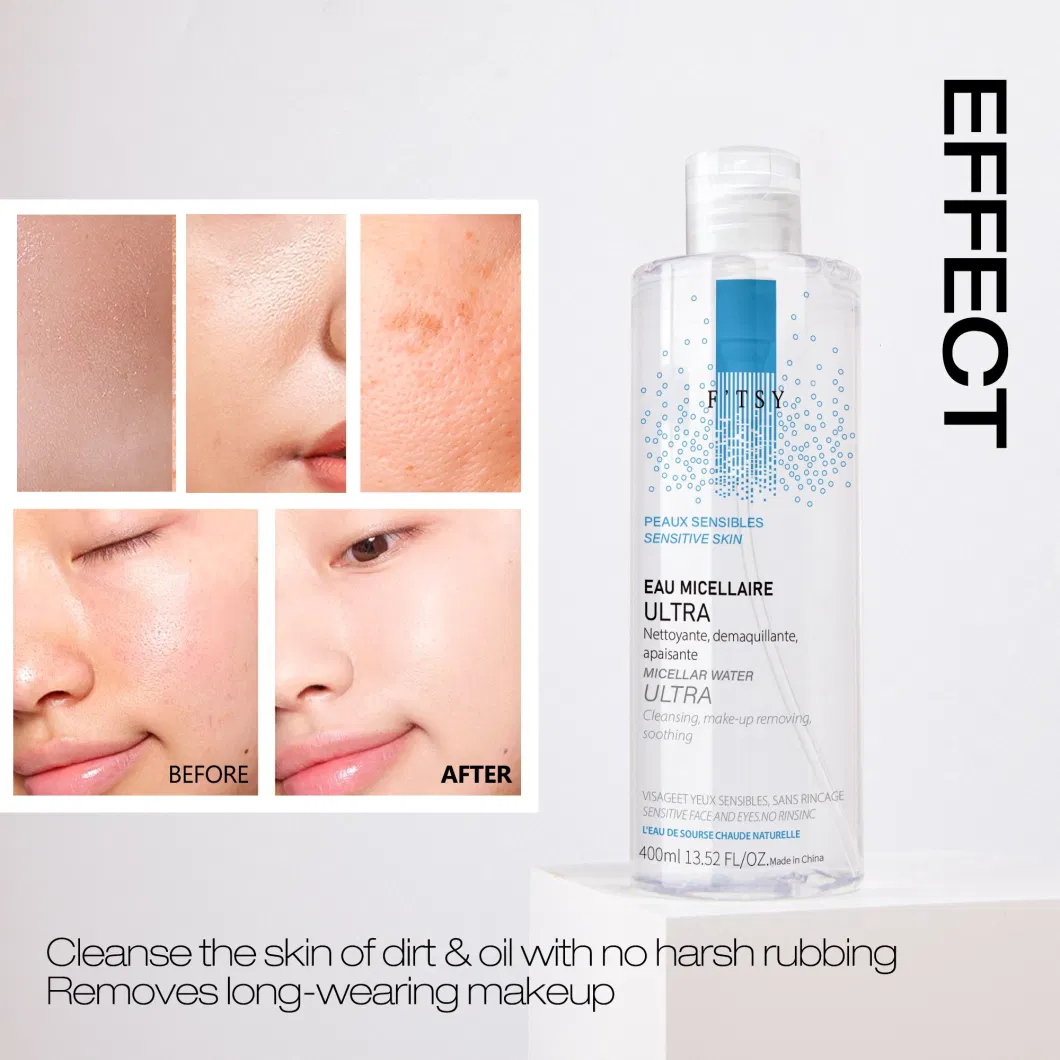 OEM ODM Micellar Water Makeup Remover Cleanses Smoothing for Sensitive Skin