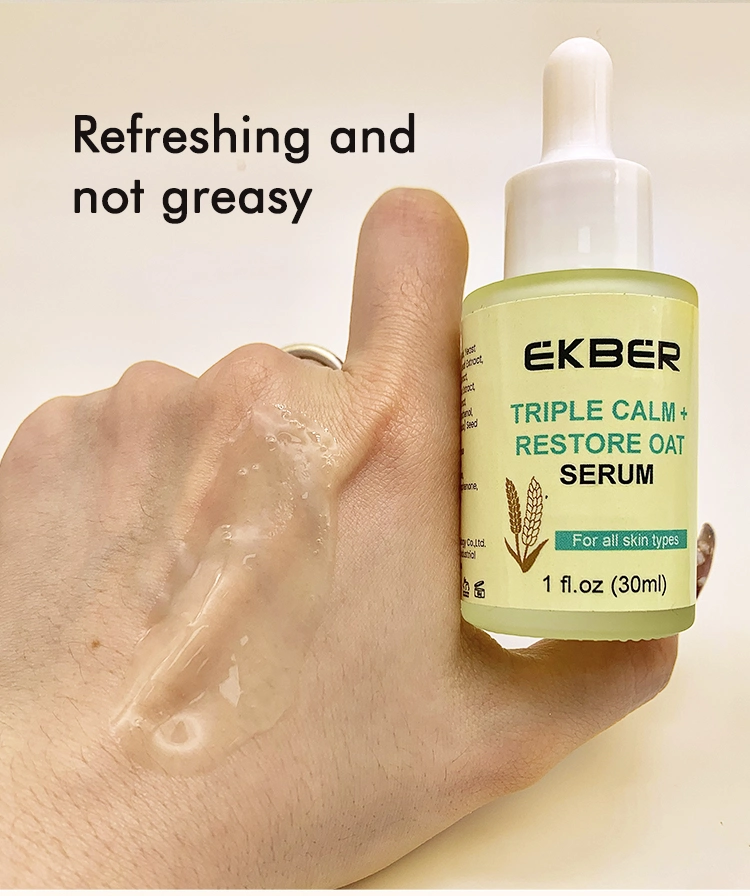 Amazon Hot Sale Ekber Organic Triple Calm and Sooth Oat Repair Face Serum Anti Aging Smooth Skin Care Facial Serum 30ml