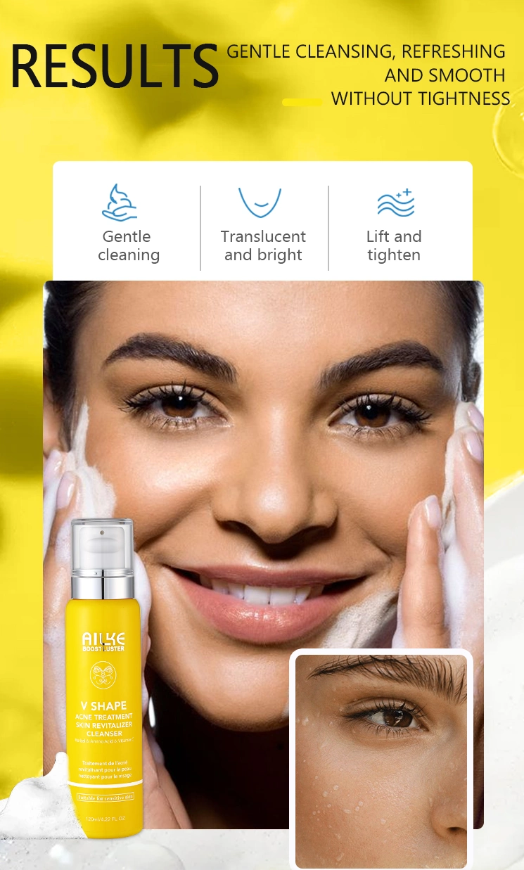 Wholesale Anti Acne Vitamin C Cleanser Whitening Foam Skin Pimples Amino Acid Face Wash for Sensitive Skin