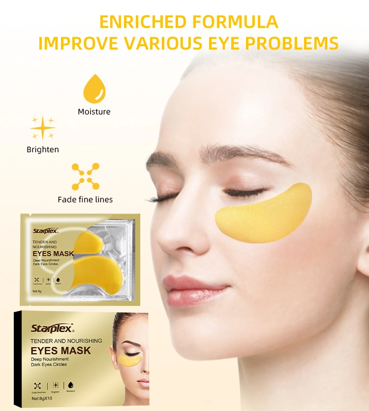 Private Label 24 K Eye Patch Custom Hydrogel Crystal Collagen Eye Mask for Dark Circles