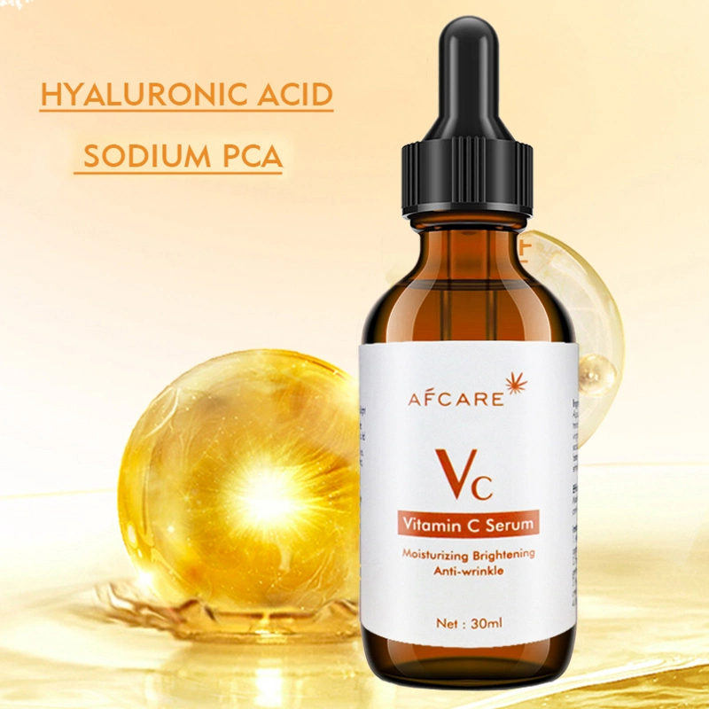 Private Label Facial Serum Vitamin C Hyaluronic Acid Moisturizing Brightening Anti Aging Whitening Serum Face