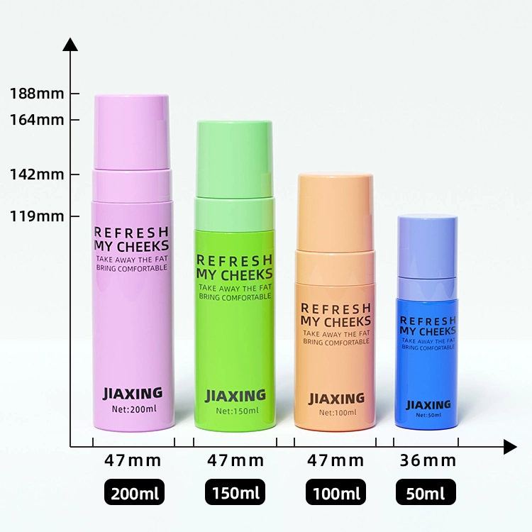 Custom Logo Cosmetic Facial Cleanser 50ml 100ml 150ml 200ml Colorful Pet Foam Pump Bottle