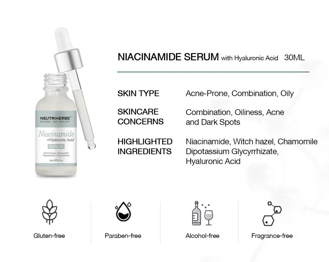 Neutriherbs Cosmetic Best Skin Care Custom Serum Hyaluronic Acid Best Orignal Niacinamide Serum