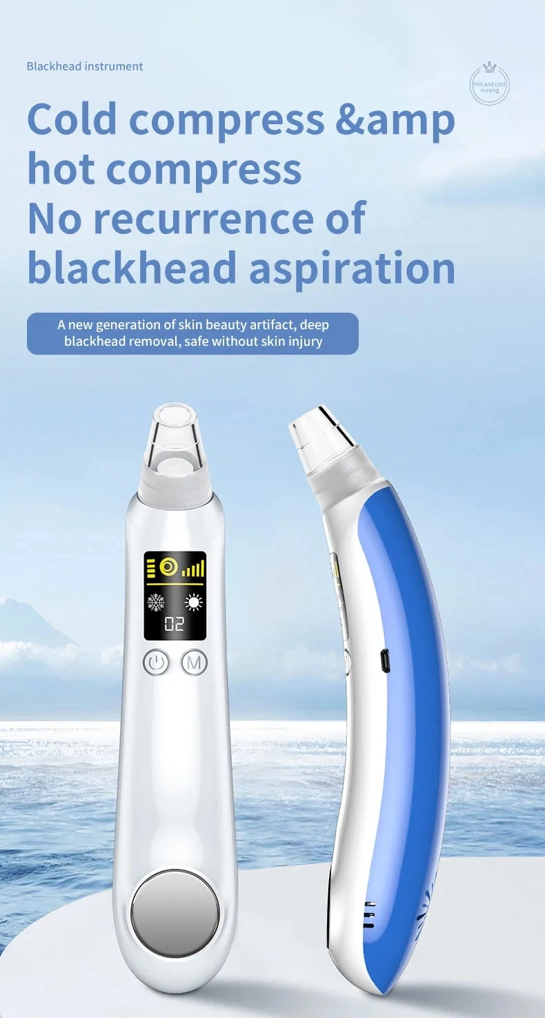 Warm Cooling Pore Cleaning Tool Facial Blackhead Cleansing Instrument Exfoliating Peeling Hot Cold Vacuum Blackhead Remover