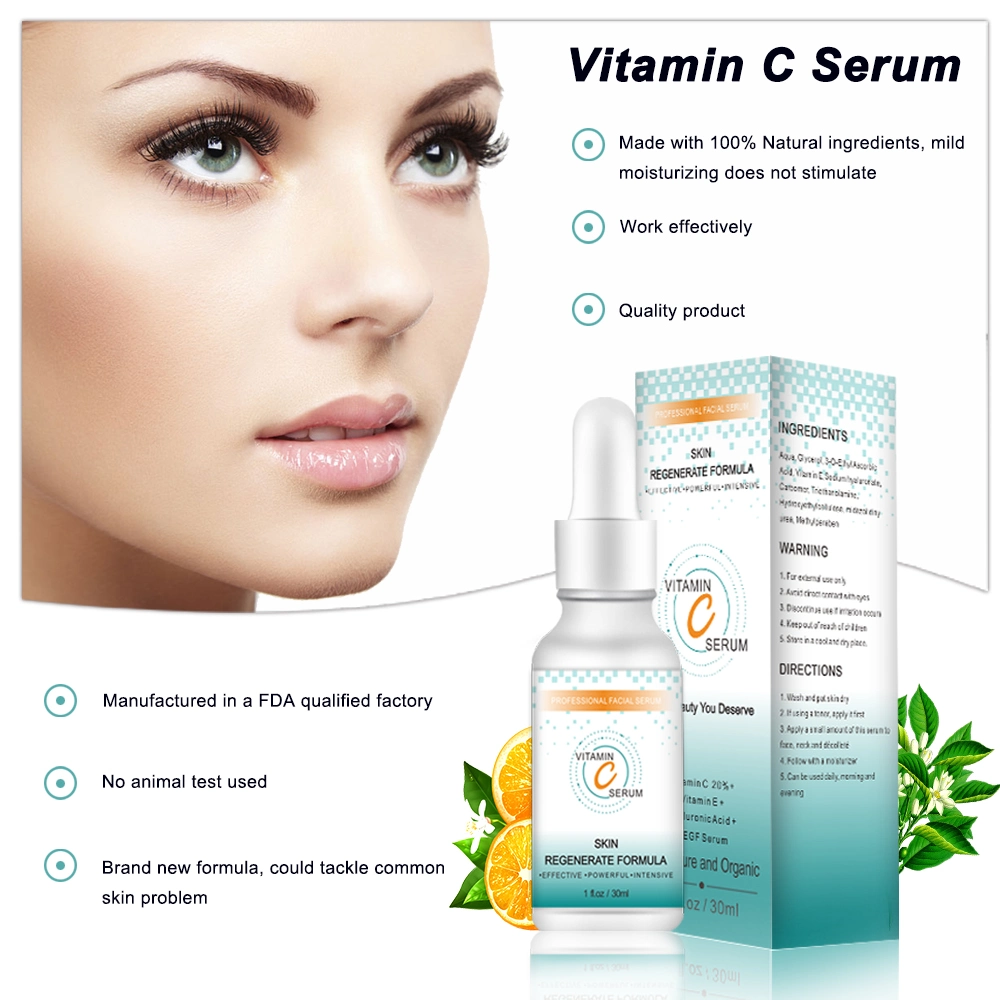 Best Wholesale Facial Anti Aging Wrinkle Fade Dark Spots Whitening Organic Vitamin C Serum Private Label for Face Skin