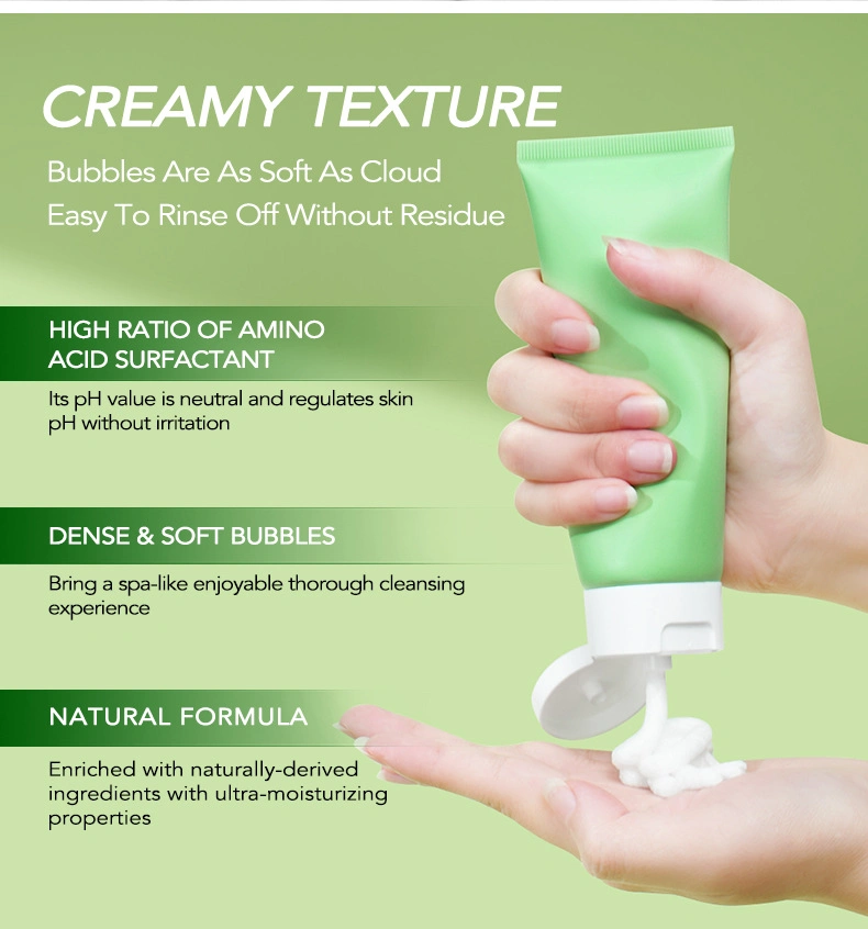 Organic Skin Care Collagen Amino Acid Cleaning Pores Foam Vitamin C Facial Cleanser Cream for Dry Skin