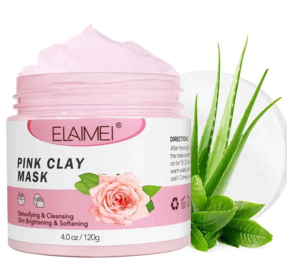 Online Wholesale in Stock Natural Skin Care Pink Rose Beauty Organic Mud Facial Mask Moisturizing Deep Cleansing Detoxifying Face Clay Mask