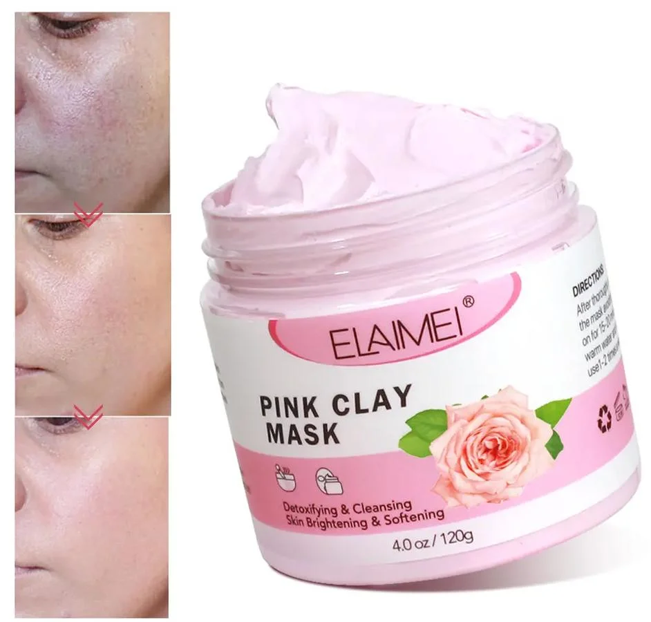 Online Wholesale in Stock Natural Skin Care Pink Rose Beauty Organic Mud Facial Mask Moisturizing Deep Cleansing Detoxifying Face Clay Mask