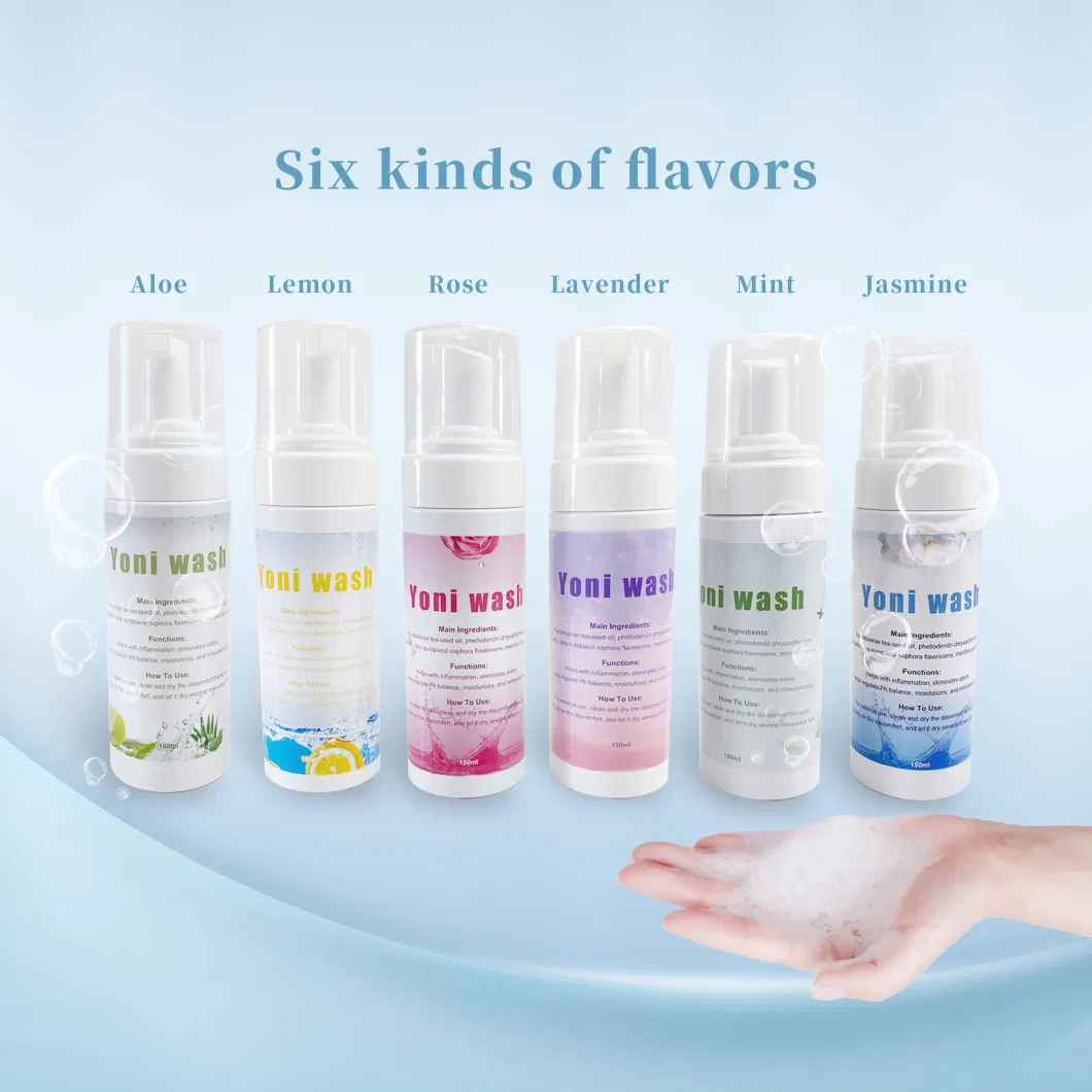 New Flavors Herbal Feminine Hygiene Yoni Wash Foam pH Balance 150ml