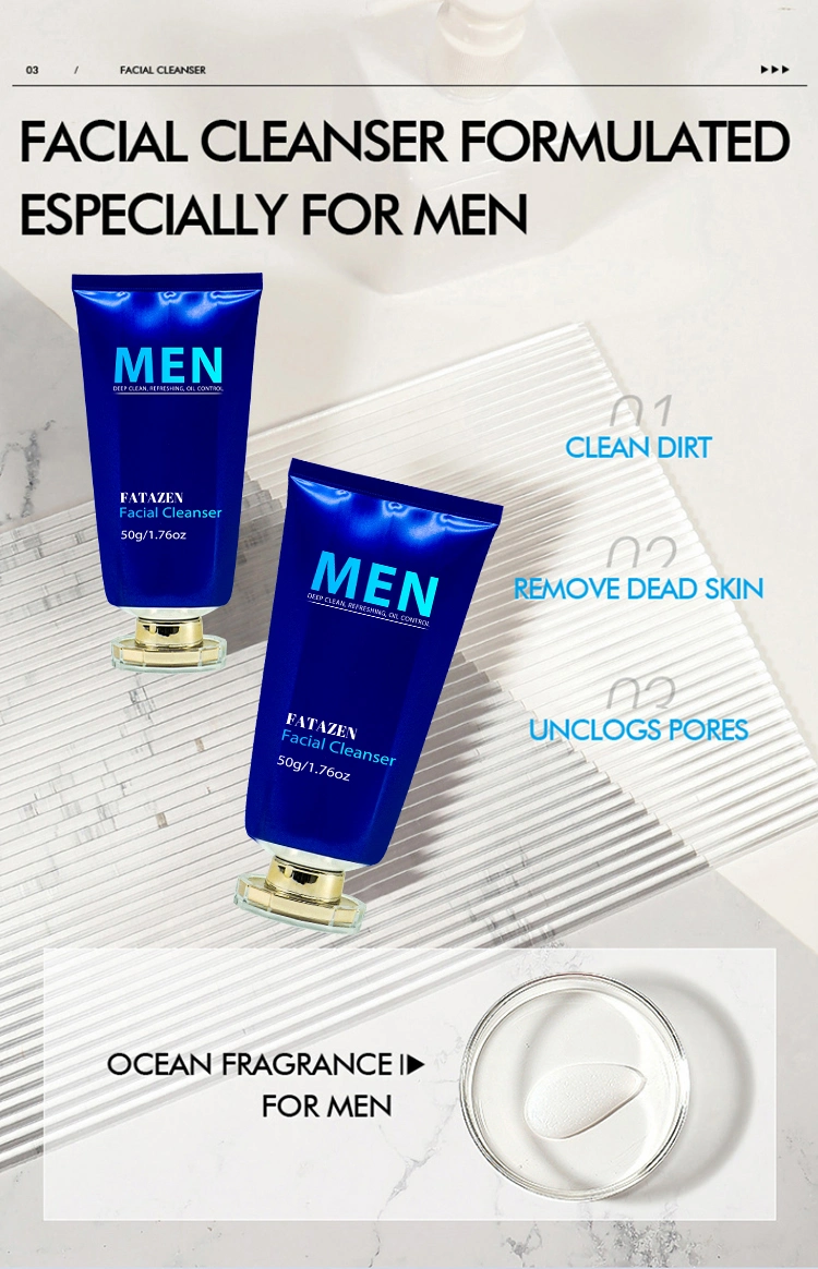 Wholesale Oil Control Moisturizing Freshing Face Wash for Men Private Label Skin Care Daily Men Facial Cleanser for Oily Skin