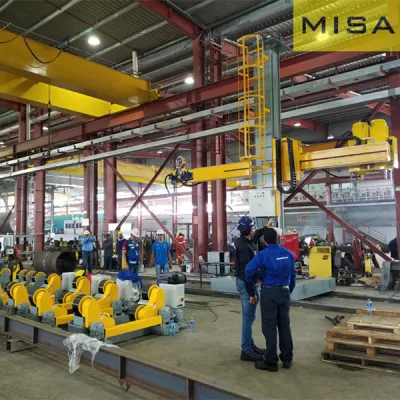 4*4 Welding Manipulator with Lincoln Na-5 Controller, Wire Feeder and Welding Torch, Column and Boom