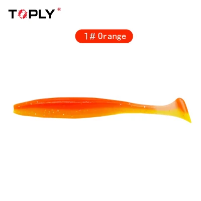 Toply Bait Smooth Two-Color T Tail Lead Head Hook Fresh Water Undulating Soft Bait Downfishing Lure Fishing Group Soft Worms
