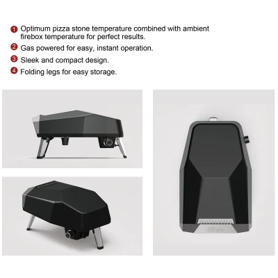 High Quality Garden Rotating Gas Pizza Oven with Foldable Legs