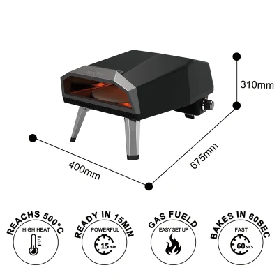 High Quality Garden Rotating Gas Pizza Oven with Foldable Legs