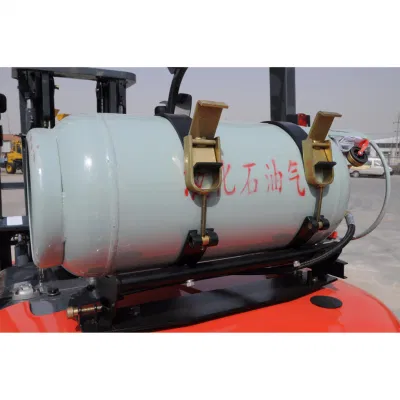2.5ton 2ton Gasoline/LPG Forklift with Nissan Engine, 4500mm Triplex Full Free Height Mast, Side Shift, Solid Tyres
