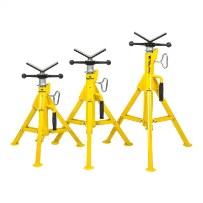 Welping 28-52 Inch Height Adjustable Steel Pipe Support Stand V Shape Head 12 Inch Pipe Holding Stand