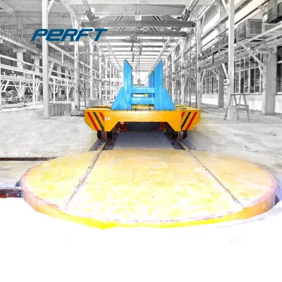 Motorized Industrial Turntables Working on Cross-Rails