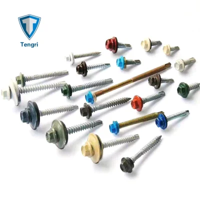 High-Strength Carbon Steel Hexagonal Self-Tapping Screws Head Paint Drill Tail Non-Standard Self-Tapping