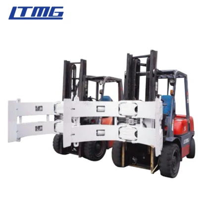 Hydraulic Diesel Forklift 2.5 Ton 3 Ton Forklift with Paper Roll Clamp/Bale Clamp/Rotator/Push and Pull Attachment
